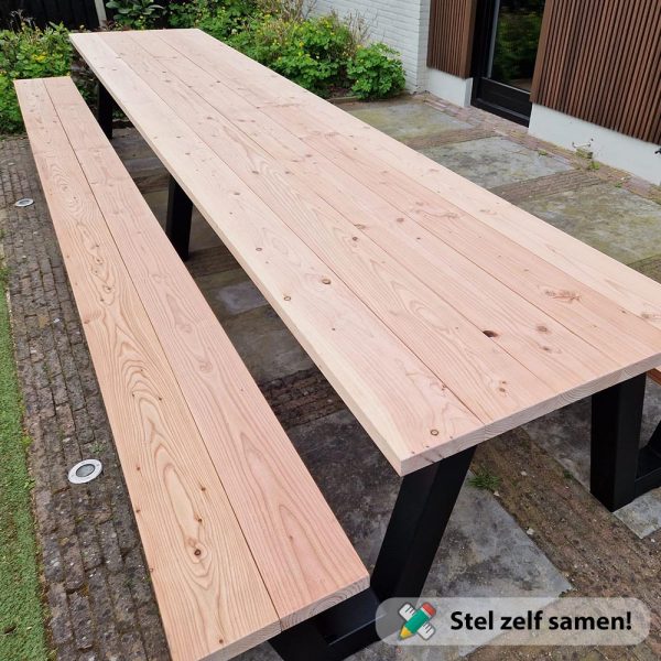 picknick tafel hout en staal