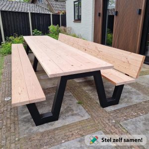 Picknicktafel stalen frame en douglas